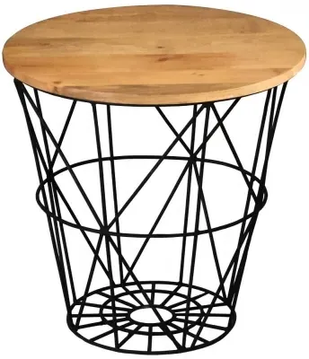 Ravi Round Side Table - Mango Wood image