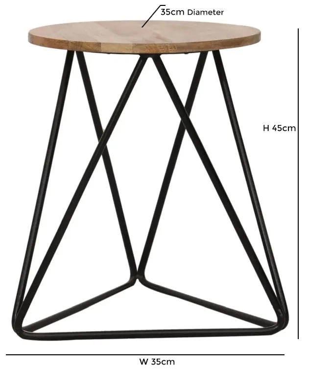 Ravi Round Stool - Mango Wood