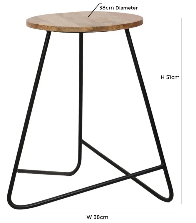 Ravi Round Stool - Mango Wood