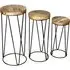 Ravi Set of 3 Round Stools - Mango Wood