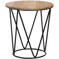 Ravi Small Round Accent Table - Mango Wood