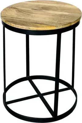 Ravi Small Round Accent Table - Mango Wood