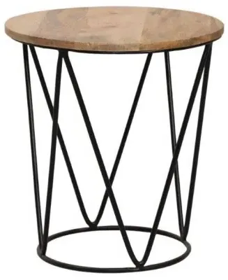 Ravi Small Round Accent Table - Mango Wood
