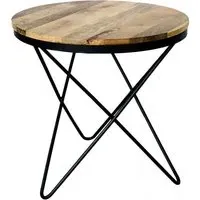 Ravi Star Round Accent Table - Mango Wood
