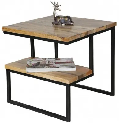 Ravi Step Accent Table - Light Mango, Wood