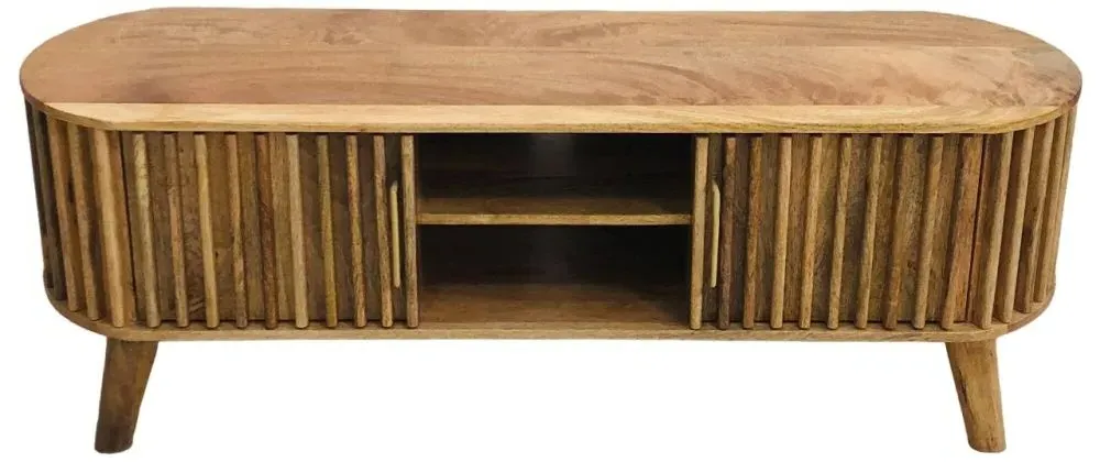 Slated 135cm TV Unit - Mango Wood