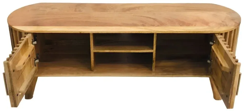 Slated 135cm TV Unit - Mango Wood