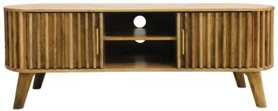 Slated 135cm TV Unit - Mango Wood image
