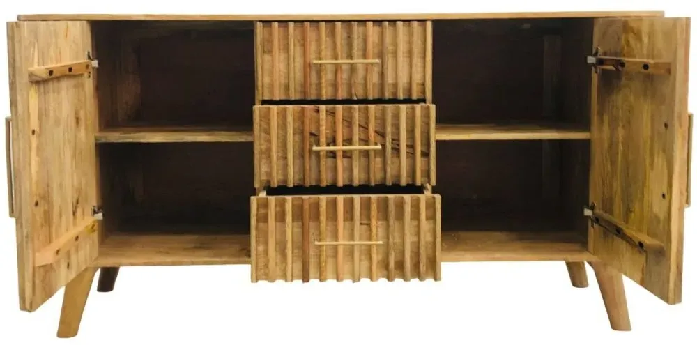 Slated 2 Door Sideboard - Mango Wood