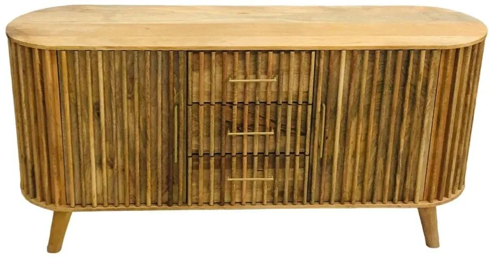 Slated 2 Door Sideboard - Mango Wood