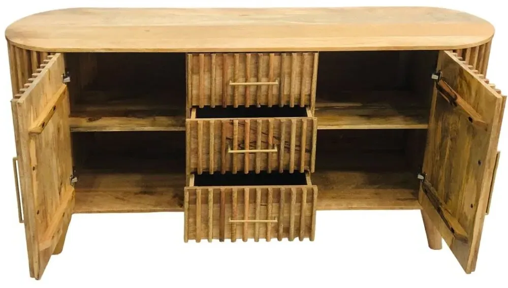 Slated 2 Door Sideboard - Mango Wood
