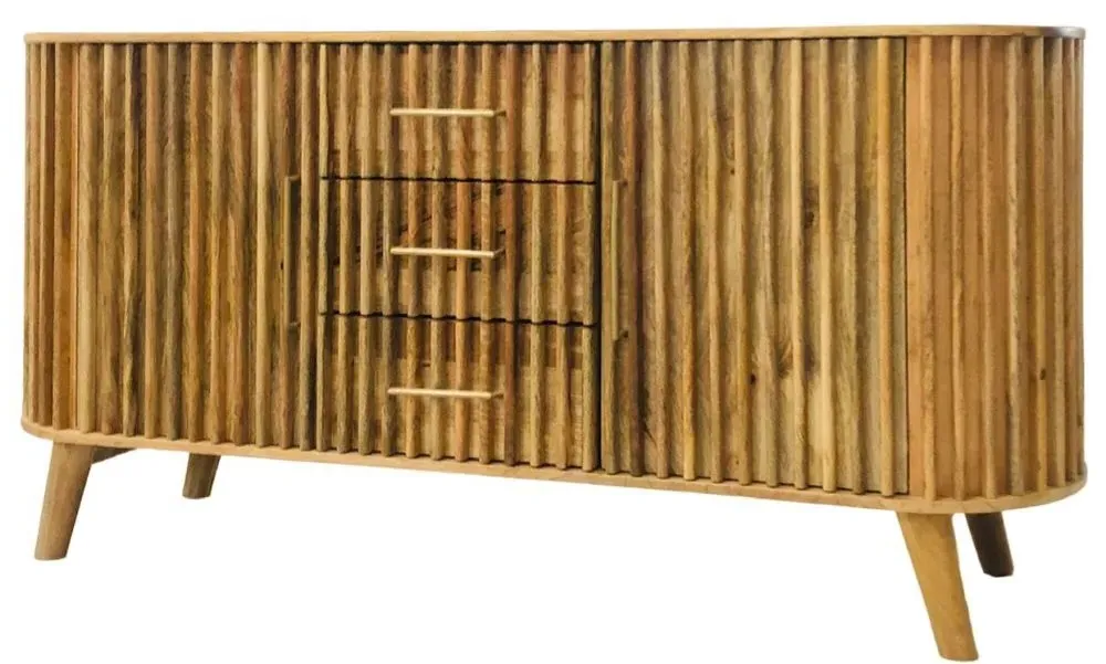 Slated 2 Door Sideboard - Mango Wood