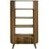 Slated 2 Drawer Bookcase - Mango Wood