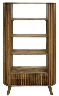 Slated 2 Drawer Bookcase - Mango Wood image