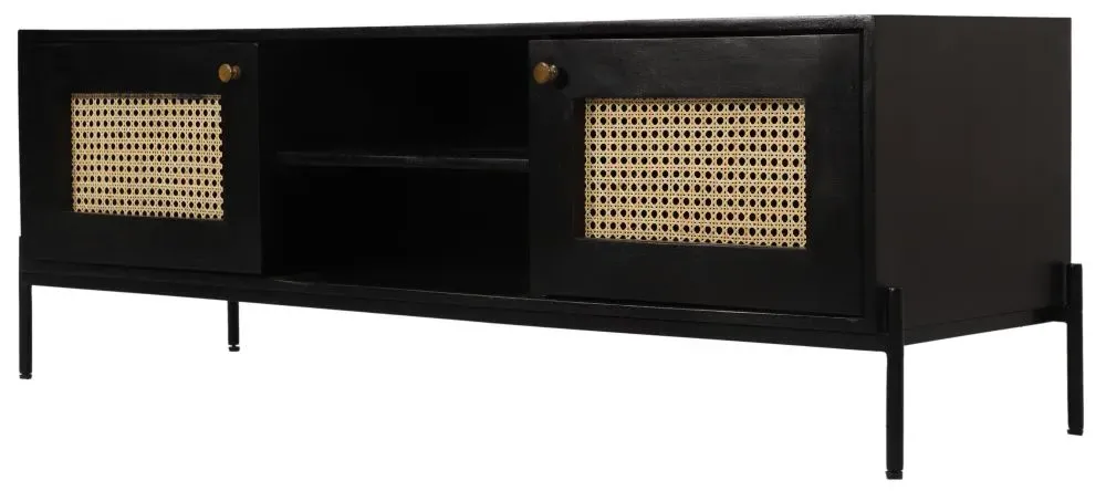 Tapola 145cm TV Unit - Black, Mango Wood