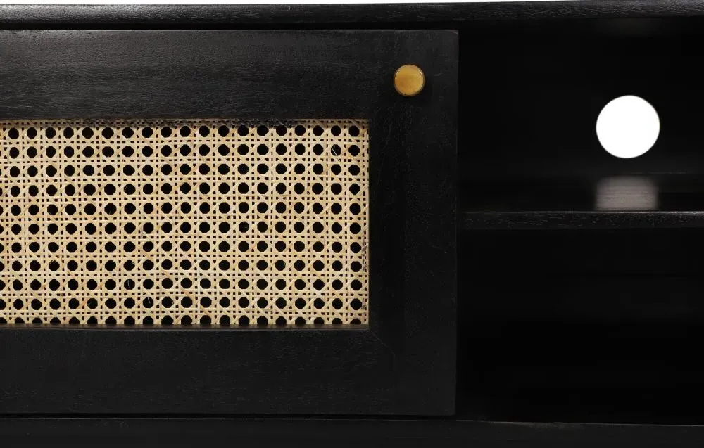 Tapola 145cm TV Unit - Black, Mango Wood