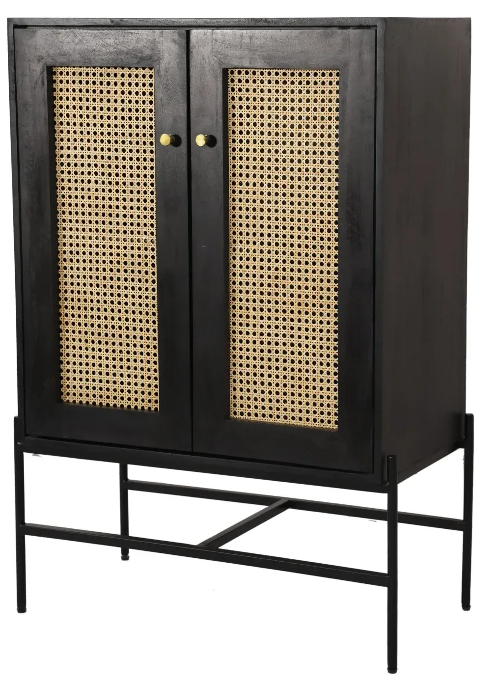 Tapola 2 Door Cabinet - Black, Mango Wood