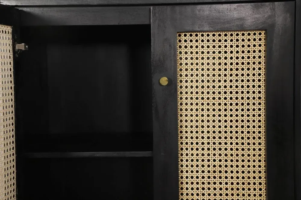 Tapola 2 Door Cabinet - Black, Mango Wood