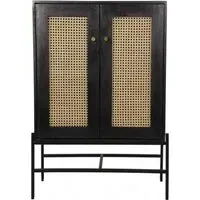 Tapola 2 Door Cabinet - Black, Mango Wood