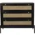 Tapola 3 Drawer Small Chest - Black, Wood and Rattan