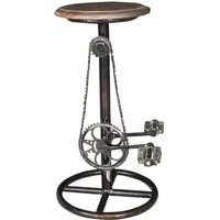 Wow Industrial Cycle Pedal Round Barstool