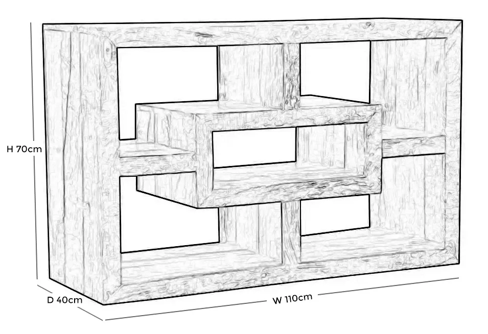 Yoga 110cm TV Unit with Multi Shelf - Light Wood, Mango