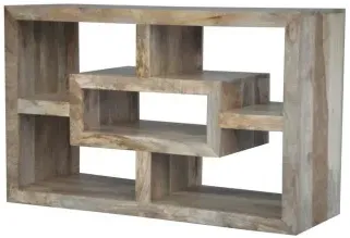 Yoga 110cm TV Unit with Multi Shelf - Light Wood, Mango