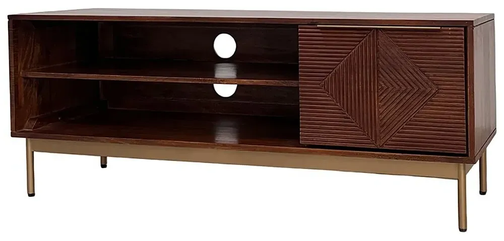 Zaine 118cm TV Unit with Door - Walnut