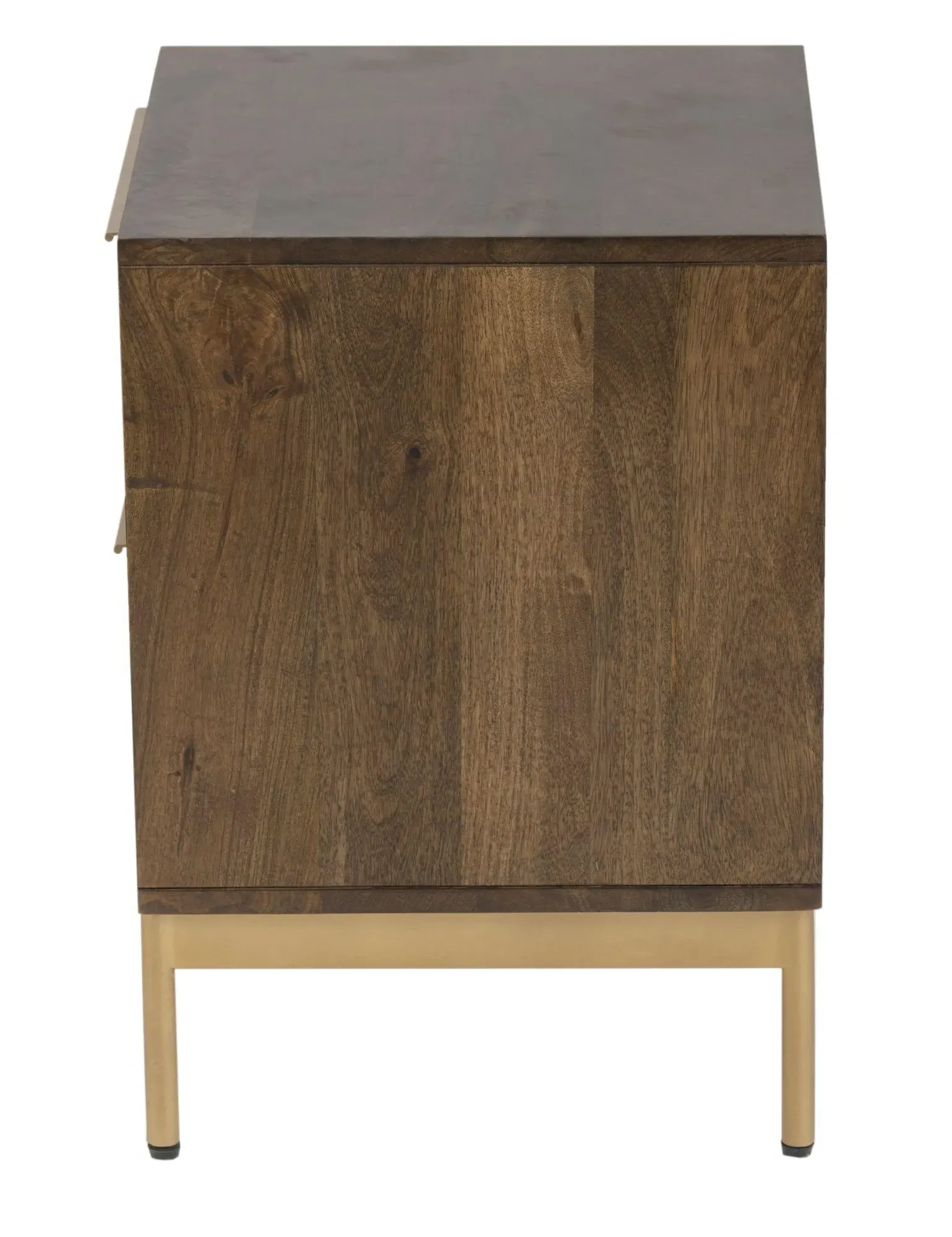Zaine 2 Drawer Bedside Cabinet - Dark Brown, Walnut