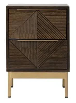Zaine 2 Drawer Bedside Cabinet - Dark Brown, Walnut image