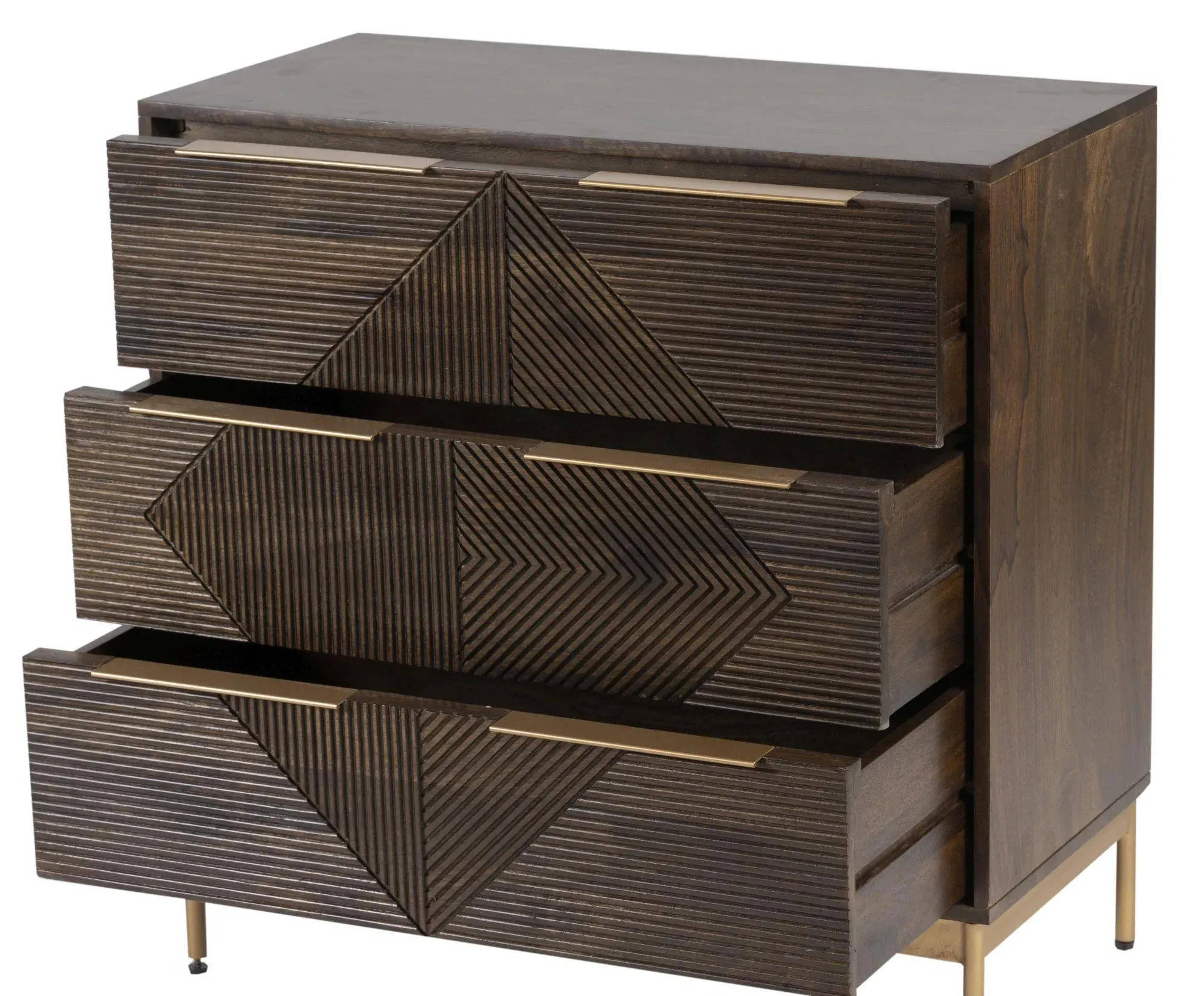 Zaine 3 Drawer Small Chest - Dark Brown, Walnut