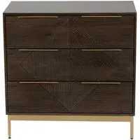 Zaine 3 Drawer Small Chest - Dark Brown, Walnut