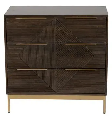 Zaine 3 Drawer Small Chest - Dark Brown, Walnut