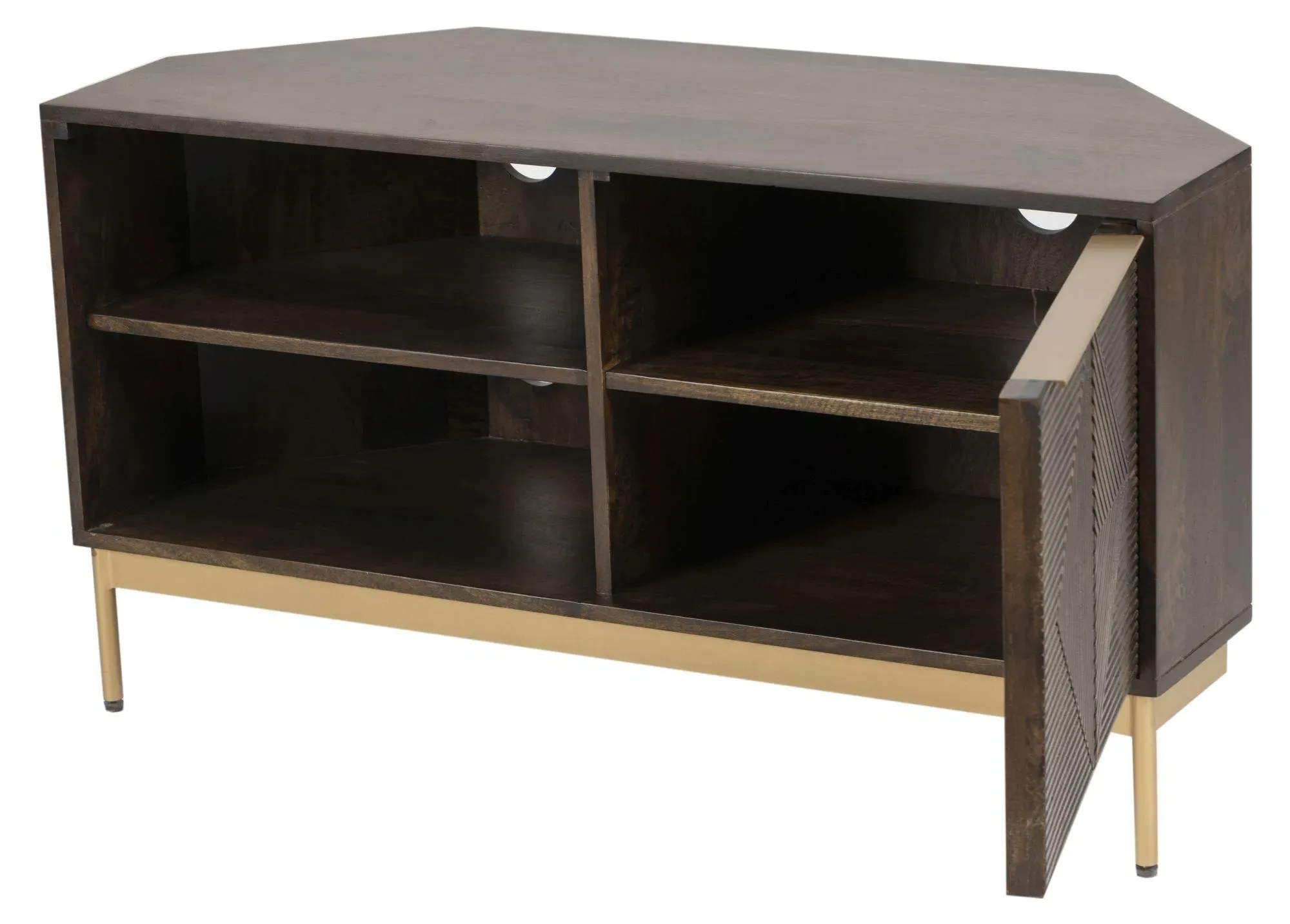 Zaine Corner TV Unit - Walnut