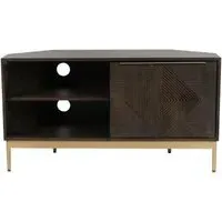Zaine Corner TV Unit - Walnut