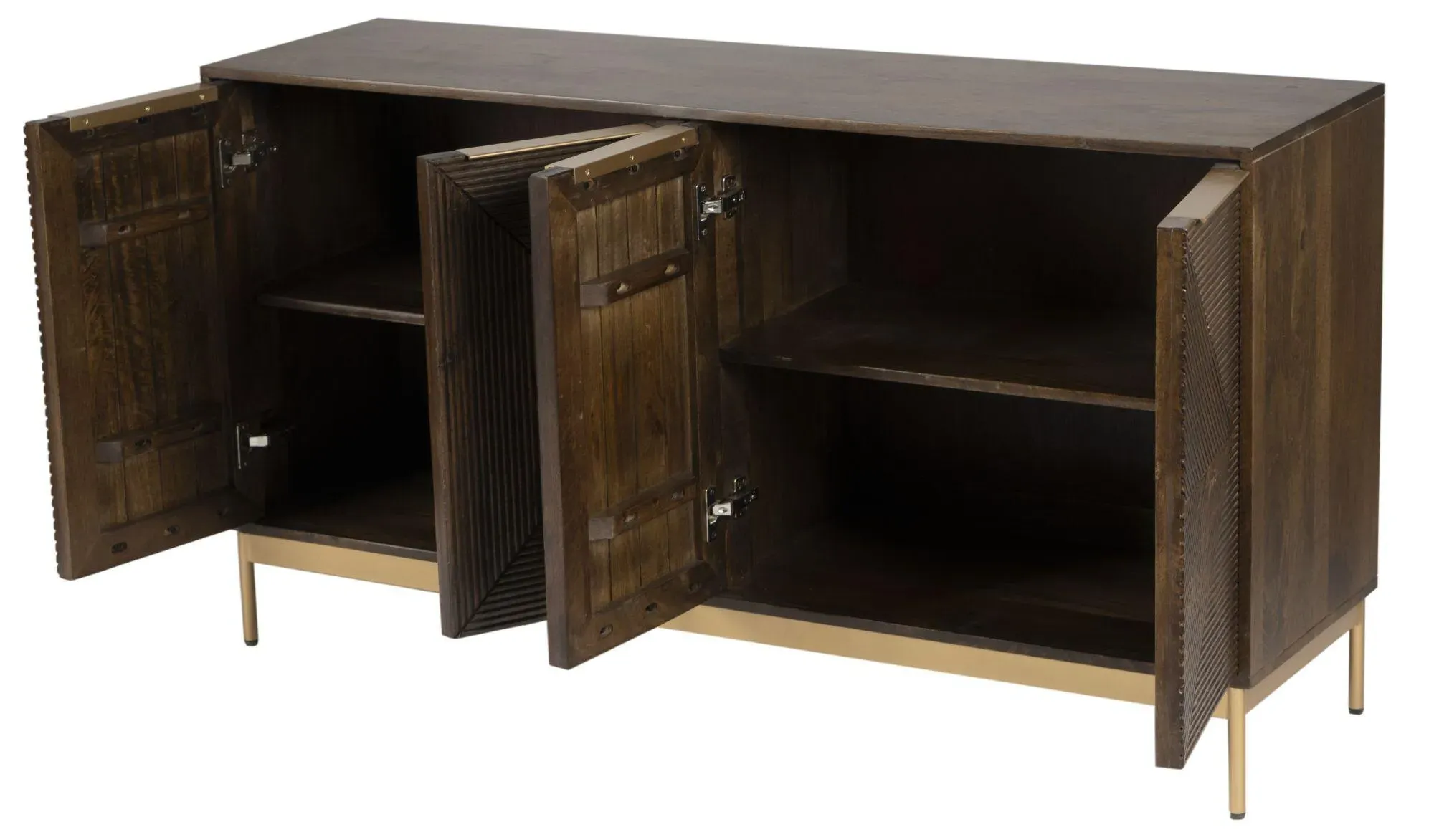Zaine Medium 4 Door Sideboard - Dark Brown, Walnut