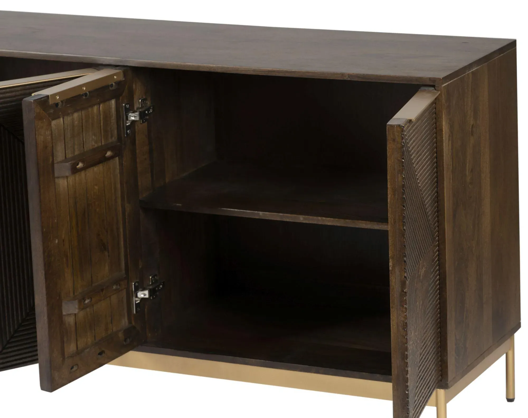 Zaine Medium 4 Door Sideboard - Dark Brown, Walnut