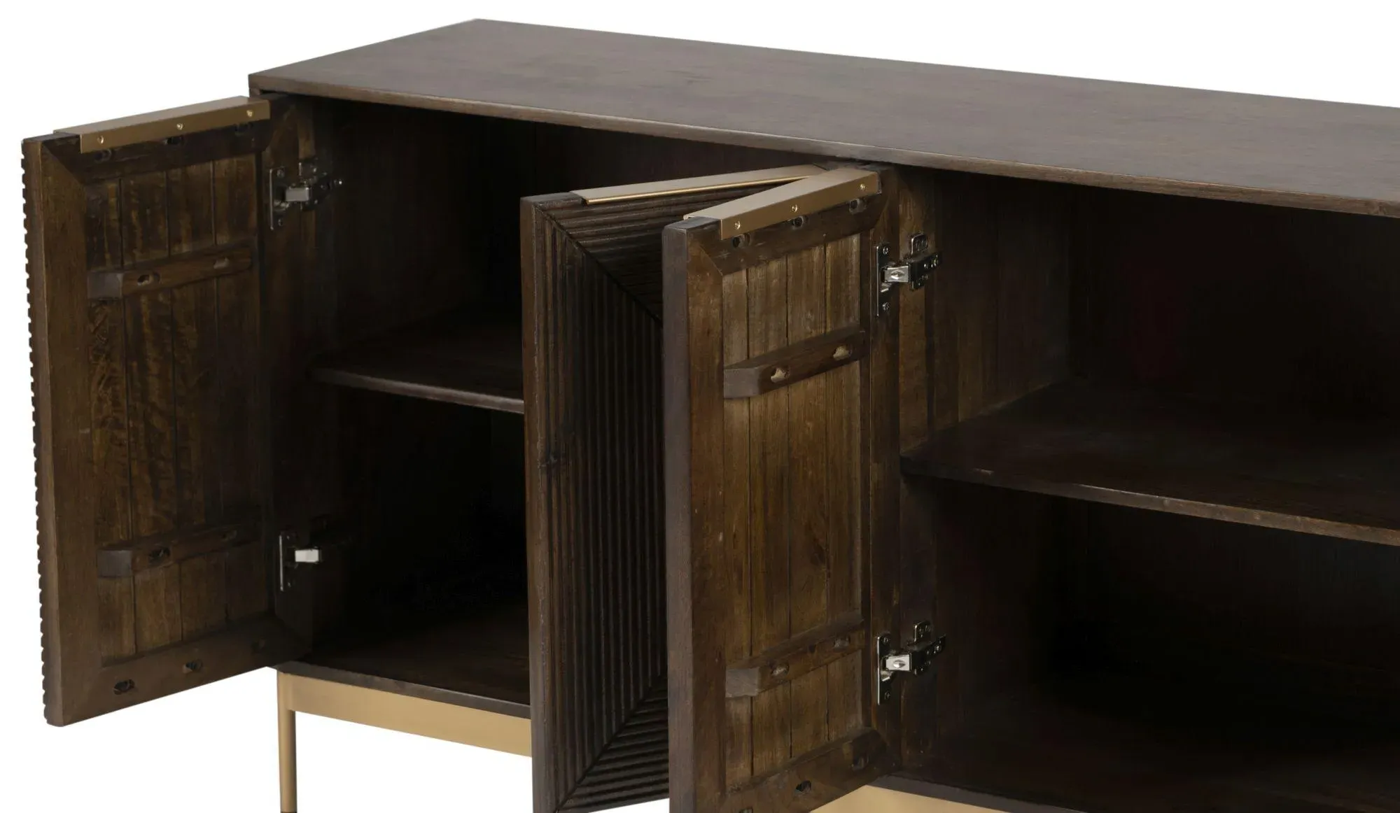 Zaine Medium 4 Door Sideboard - Dark Brown, Walnut