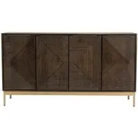 Zaine Medium 4 Door Sideboard - Dark Brown, Walnut