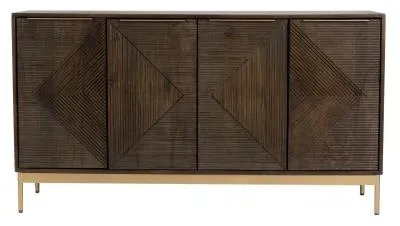 Zaine Medium 4 Door Sideboard - Dark Brown, Walnut image