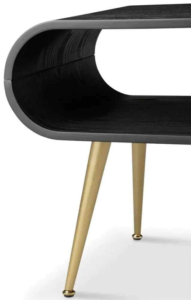 Auckland Lamp Table - Black, Brass