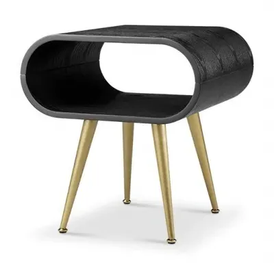 Auckland Lamp Table - Black, Brass image