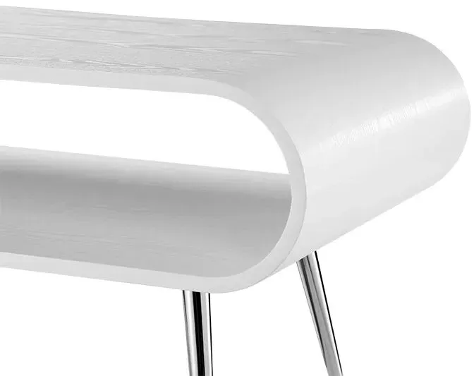 Auckland Lamp Table - White, Chrome