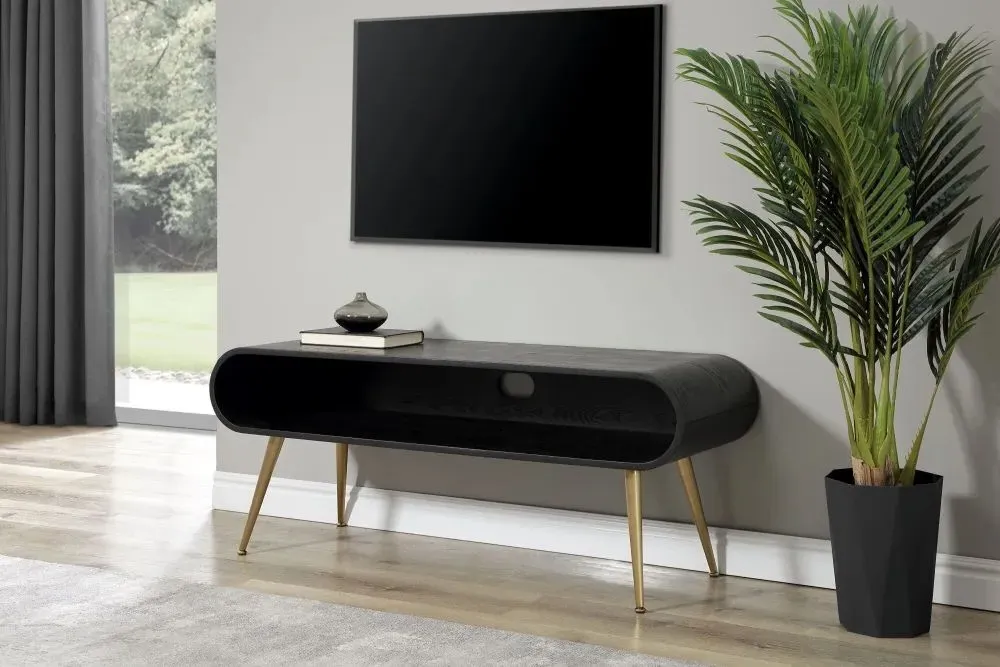 Auckland TV Stand - Black, Brass