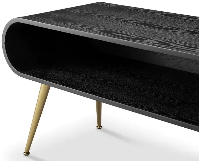 Auckland TV Stand - Black, Brass