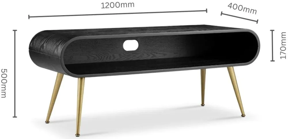 Auckland TV Stand - Black, Brass