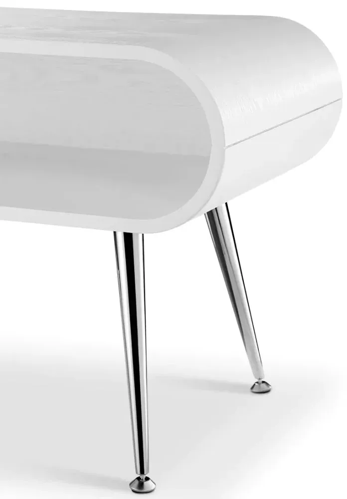 Auckland TV Stand - White, Chrome