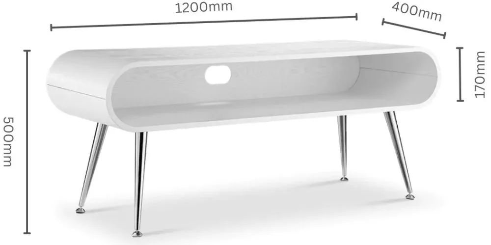 Auckland TV Stand - White, Chrome