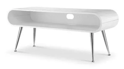 Auckland TV Stand - White, Chrome