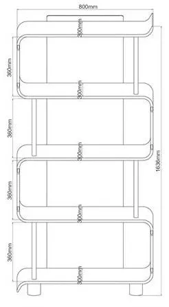 Curve Bookshelf BS201 - Oak